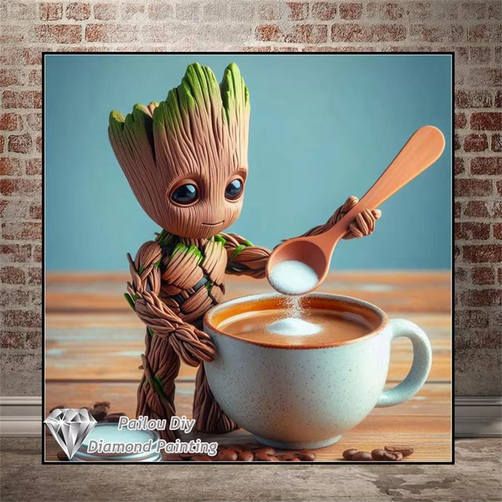 Disney Klassischer Charakter Groot 5D Diamantmalerei Vollstickerei Kunst Edelstein Aufkleber Handgemacht DIY Große Malerei Zubehör