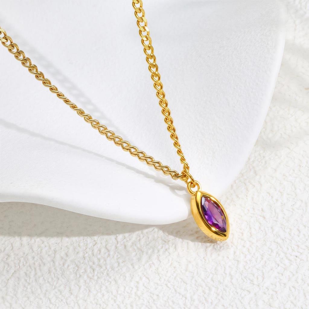 Light Luxury Fashion Zircon Necklace Personalized Design Titanium Steel Necklace Women Do Not Fade Versatile