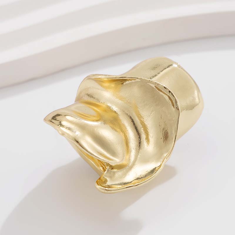 Fashion Metal Irregular Twisted Rings for Women Simple Gold Color Opening Adjustable Wrinkled Finger Rings Jewelry Party Gifts