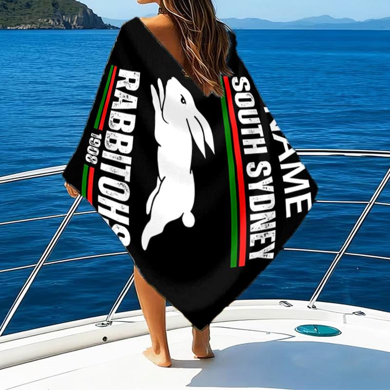 1pc Football23 Beach Towel with Custom Name, Beach/Swimming/Bath/Picnic/Camping Towel, Suitable for Seaside Beaches