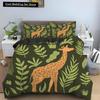 Cartoon Giraffe King Queen Duvet Cover Kids Girls Boys Animal Bedding Set Wildlife Quilt Cover 2/3pcs Polyester Comforter Cover