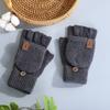 Wool Half-finger Wool Gloves Winter Knitted Warm Men's and Women's Flip Deer Keyboard Dual-purpose Couple