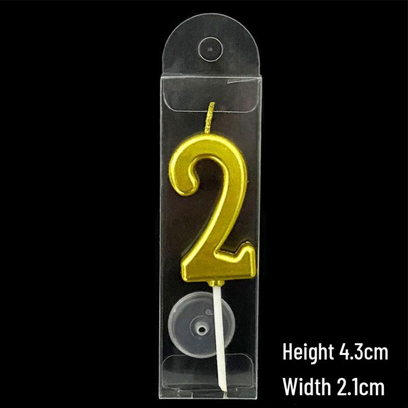 50 Gold Number Candle Cake Toppers, Individually Boxed for Kids' First Birthday