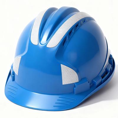 National Standard ABS Safety Helmet, Reflective Strip, Lightweight, Breathable, Anti-Smash, Anti-Collision.