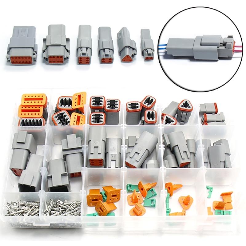 2 Pin Electrical Plugs Set Waterproof Connectors Heavy Duty 2 Pin Connector set Automotive Electrical Connector Set