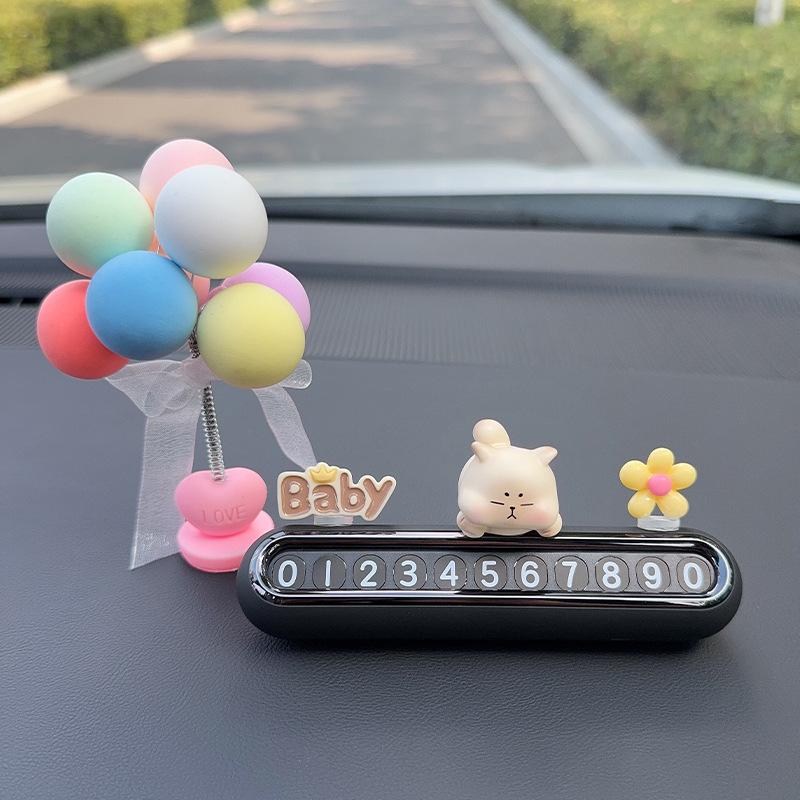Cute Temporary Parking Phone Number Plate for Car Interior