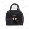 Anime Comic Cat Print Lunch Bag Women And Kids Funny Kitten Graphics Bento Thermal Handbags Thickened Insulation Lunch Box Bag