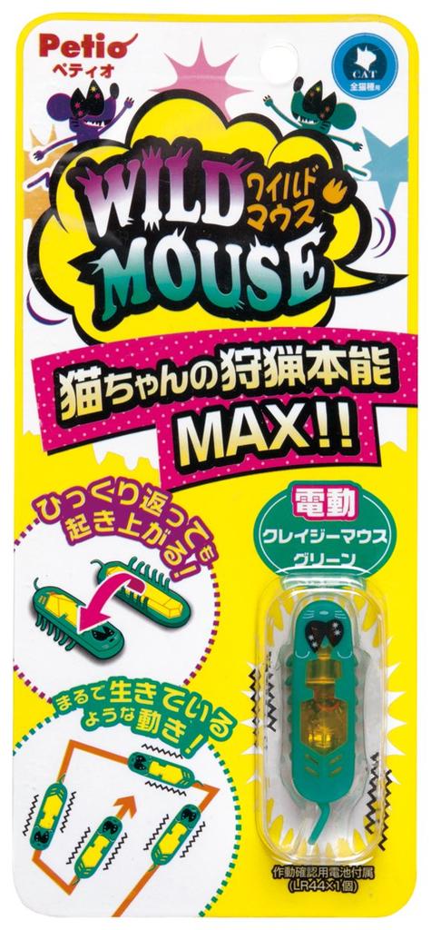 Petio Wild Mouse Crazy Mouse Cat 6L Toy, Green,