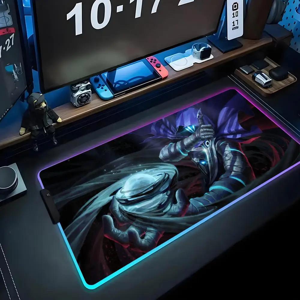 Omen valorant Mouse Pad RGB Mousepad da Gioco Grande Pad LED Tappetino da Scrivania per PC Tappetino Luminoso per Mouse Tappetini Grandi per Tastiera Tappeto da Tavolo Con