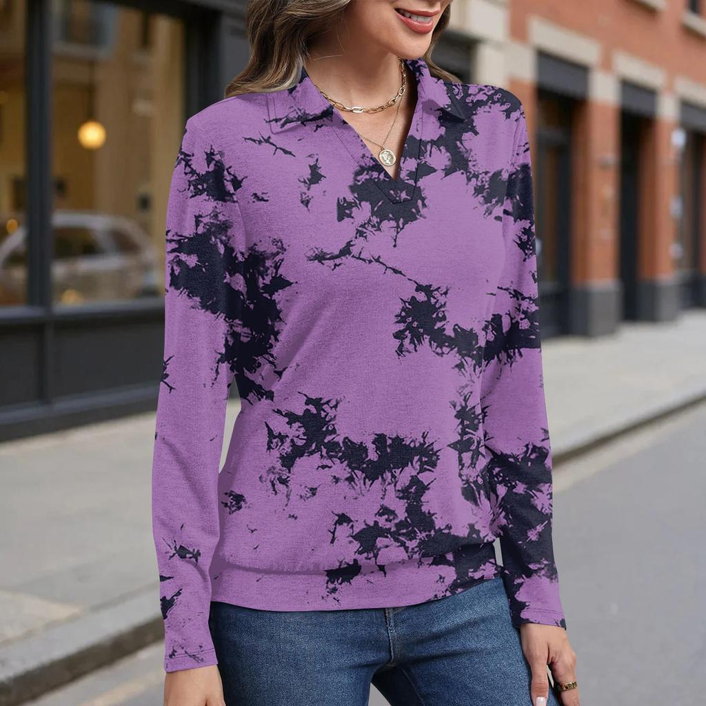 Women's retro printed fashionable long-sleeved top