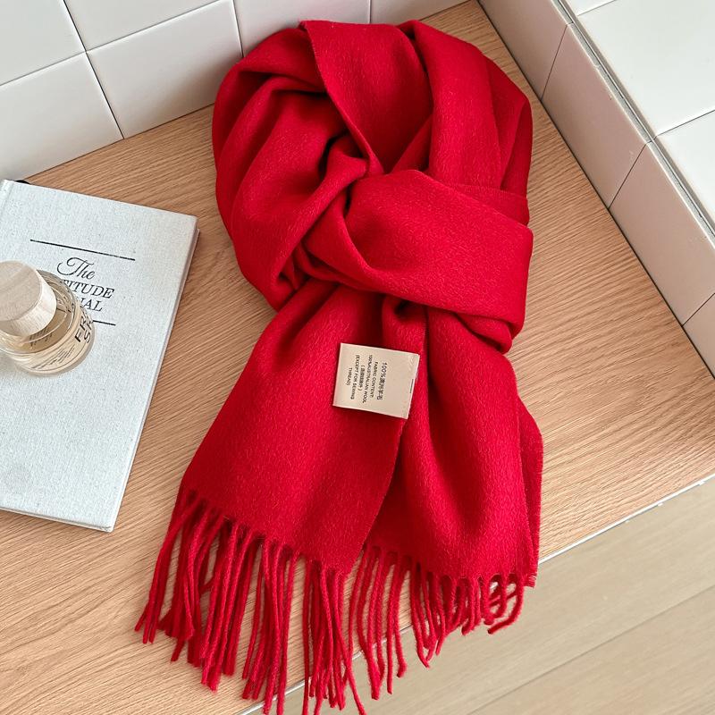 Winter 31 Solid Color  Wool Scarf Men'S And Women'S Shawl Wraps Universal Scarves Warm And Cold Proof  Scarf