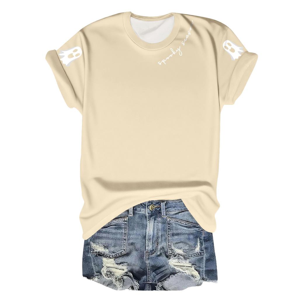 Women's T-shirts, Women's Short-sleeved Tops, Summer Fashion Round Neck Casual Stylish Shirts, Tunic Tops