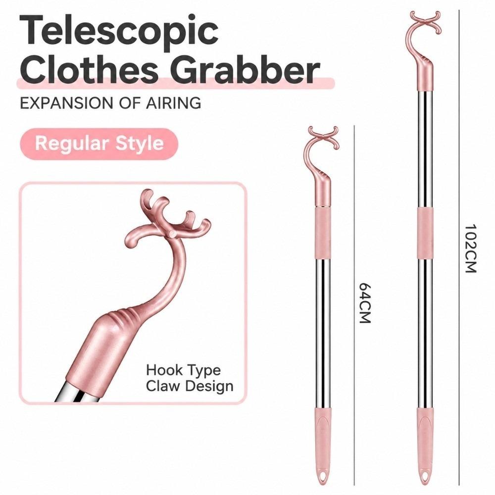 Stainless Steel Pole Hanger Thickened Tube Laundry Stick Clothes Reach Pole Home Clothes Hanging