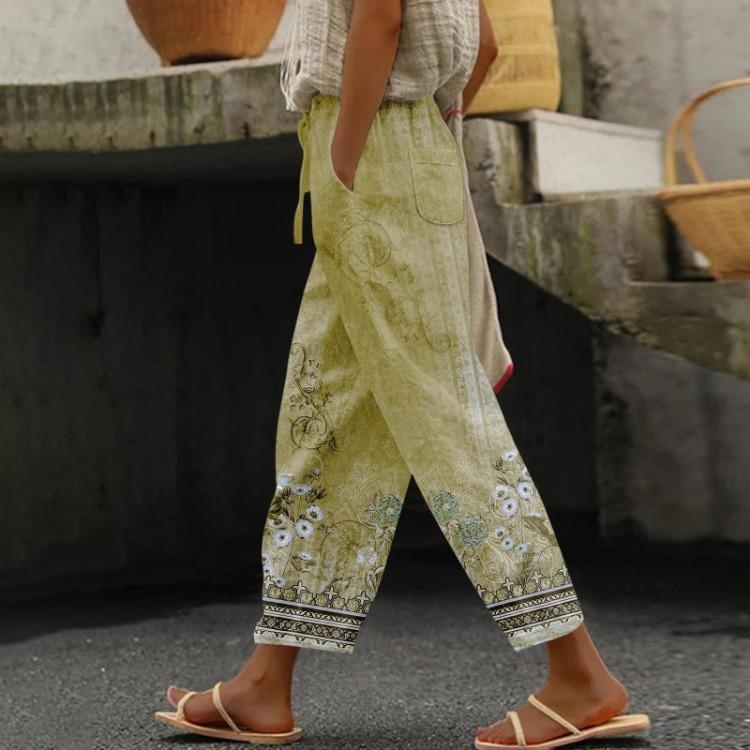 Dámske ležérne nohavice Módne Elastický pás Sťahovacia šnúrka Potlač Vrecká