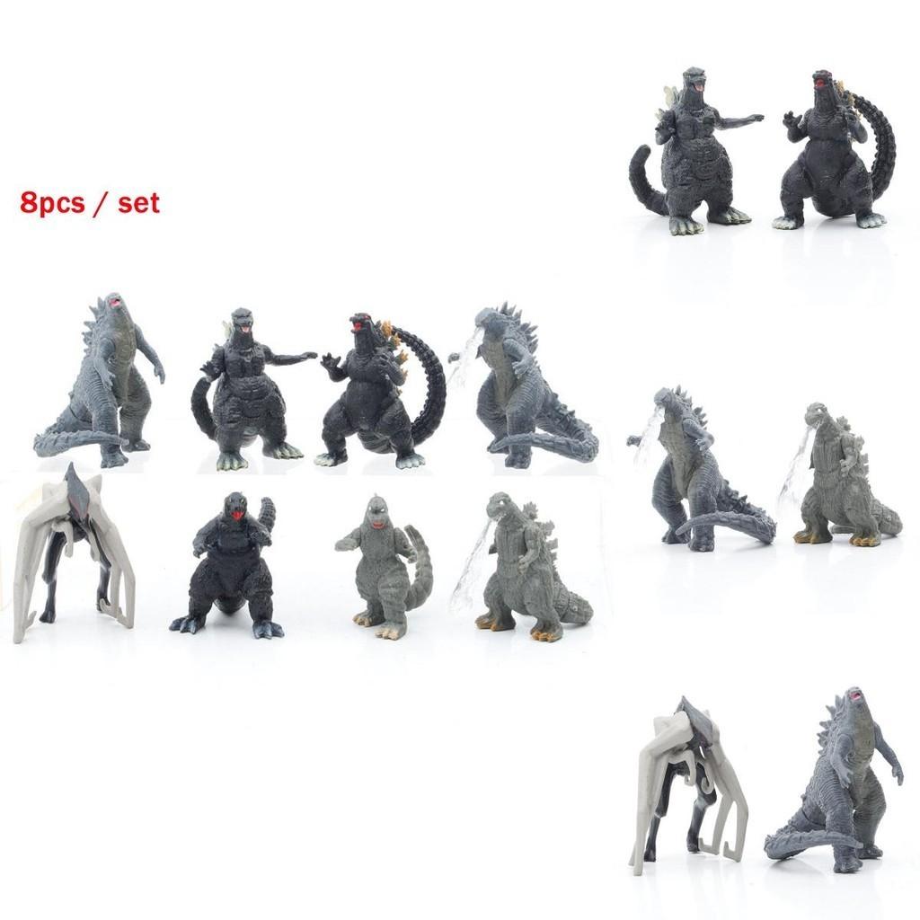 Achtteilige Godzilla Kong Kim Kampf Dinosaurier PVC Actionfigur Sammlung für Kinder und Dekoration