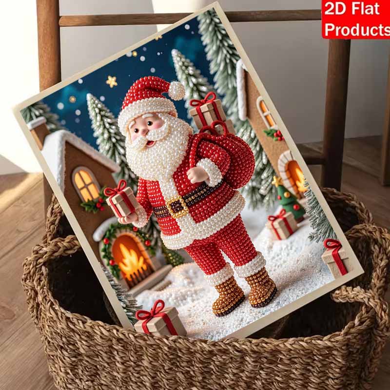 Weihnachten Weihnachtsmann Perlenmalerei Kunst Malset Handgemacht DIY Heimdekoration Malerei