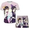 Baby Demon Slayer T shirt Clothes Summer Boys Clothing Sets Fashion T shirt+Short Pants 2pcs Suit Children Clothes Streetwear