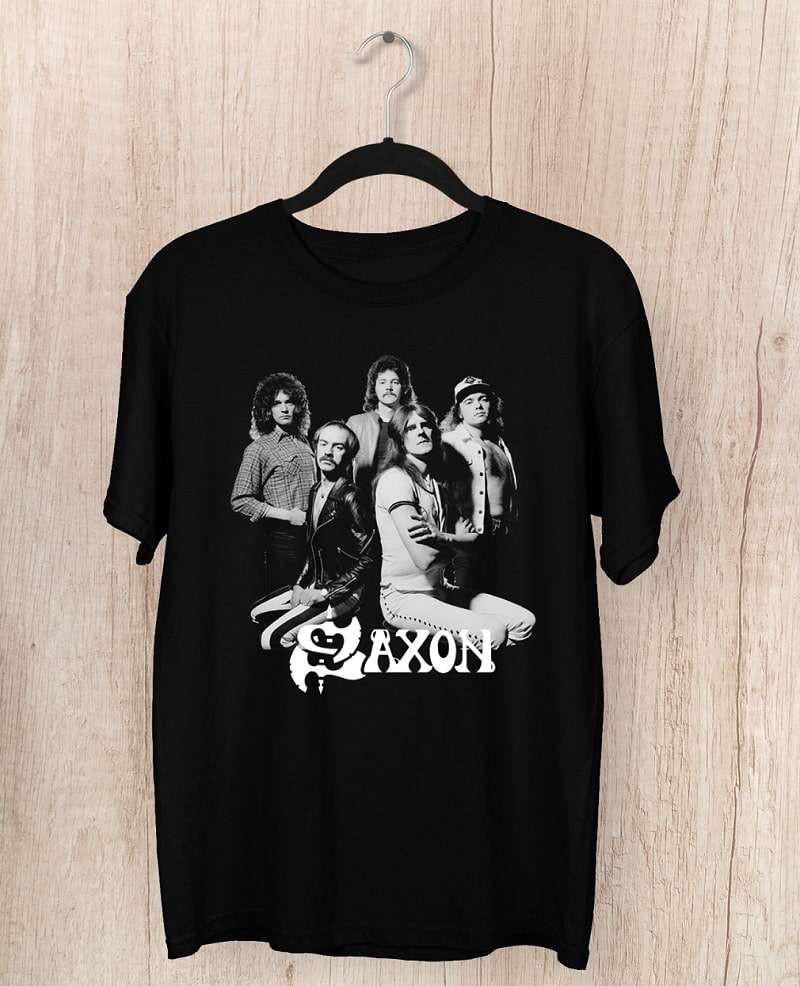 Saxon UK band T-Shirt Unisex Cotton For Men Women Tee Size S-4XL CB498 Unisex T-Shirt S