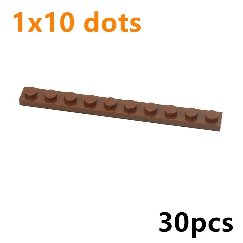 MOC Bricks Toys Educational Creative Compatible Brand Plate Thin Long Dots 30Pcs 4477 Building Blocks 1x10 1*10 for Kid