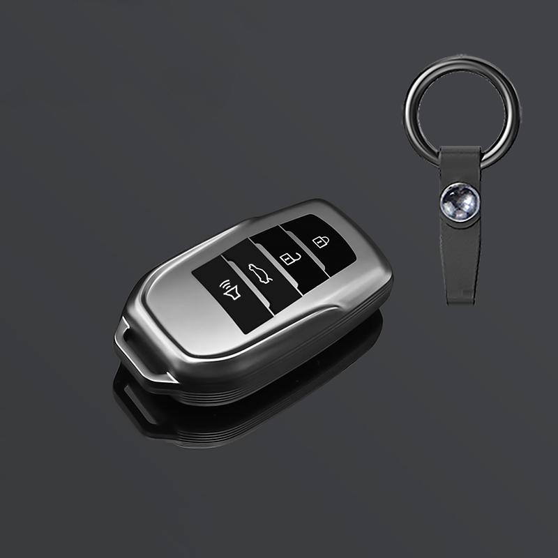 2/3/4 Button Car Key Case Cover For Toyota Rav4 Harrier Hilux Fortuner Land Cruiser Crown Highland Prado Yaris Cross Aygo X