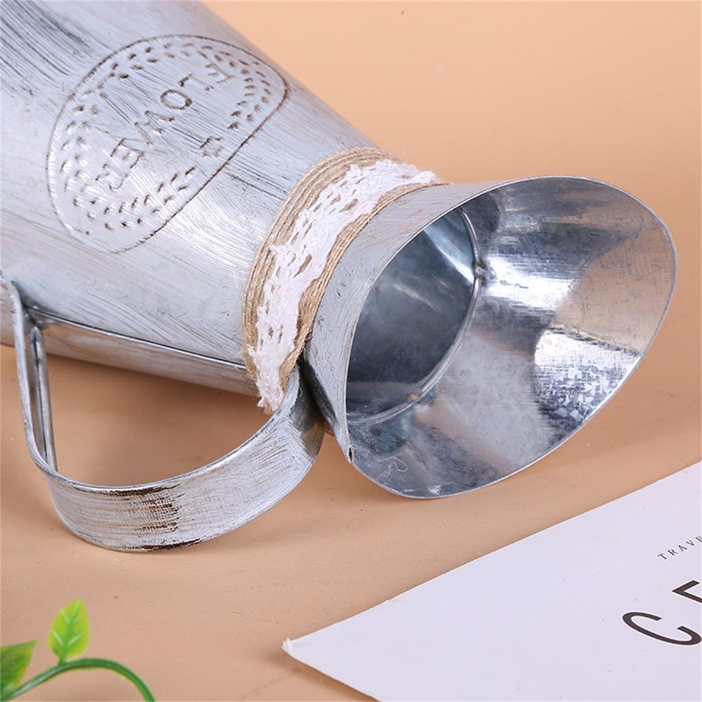 Rustic Galvanized Vase Decor For Wedding, Rustic Vases Decorative Flower Vase For Farm-house Kitchen Wedding Decoration