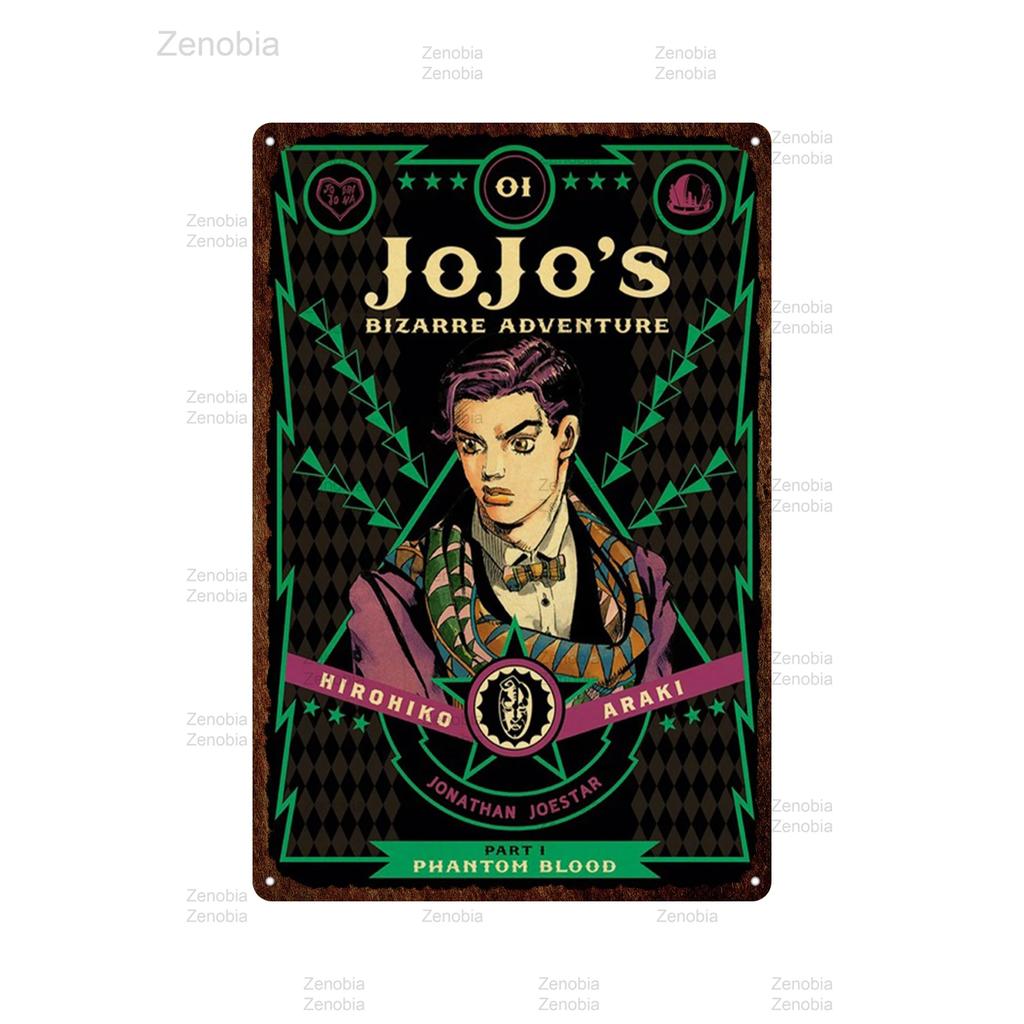 Classic Anime Jojo's Bizarre Adventure Jojo Metal Poster Action Anime Retro Iron Painting Plaque Wall Art Cafe Bar Home Decor