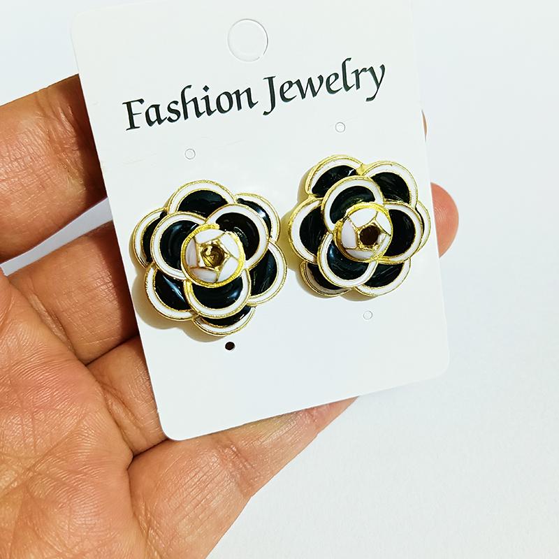 Винтажные серьги-камелии, бархатные серьги-бантики для женщин, роскошные украшения, женские серьги black