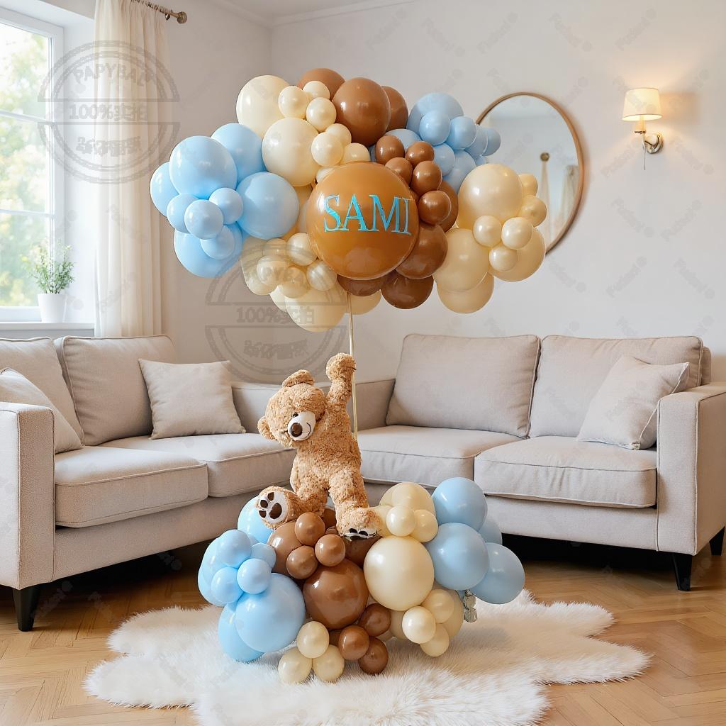 Nude Balloons Garland Skin Metal Gold Balloon Arch Kit Bear Theme Kids Birthday Party Baby Shower Wedding Anniversary Decoration
