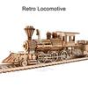Ury 3D Wooden Puzzle Retro Steam Train With Track Railway Bridge Handmade Assembly Truck Model Diy Toys Decoration Gift For Kids