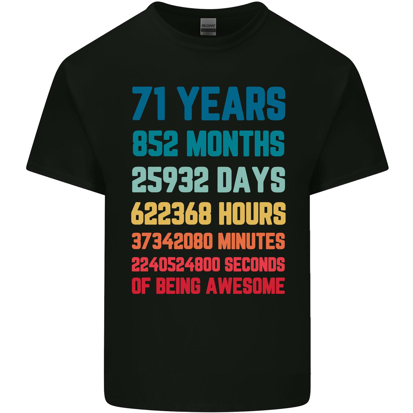 

71st Birthday 71 Year Old Mens Light Cotton T-Shirt Mens Womens Tees Top 3XL
