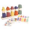 Color Sorting Toys Montessoris Wooden Early Learning Toys Fine Motor Skills Puppet Hat Face Match Creative Stacking Toys For Kid