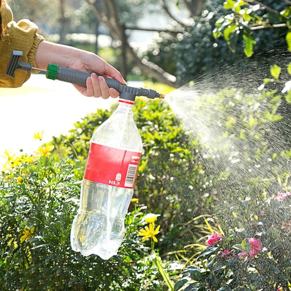 Nawadnianie Ogrodu Pompka Powietrzna Regulowany Zraszacz z Nakrętką na Butelkę Wysokociśnieniowy Ręczny Opryskiwacz z Pompką Powietrzną do Butelek na Napoje