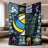 2026 Latest Flannel Blanket 1pc Volleyball Enthusiast's DreamSoft Flannel Throw Blanket with Beach Volleyball Print - Perfect Gift for Sports Fans, Ve