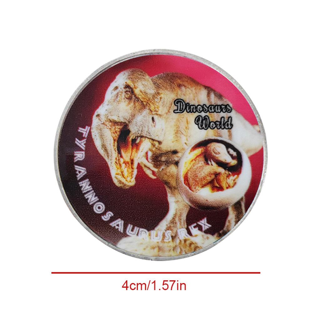 Moneda Conmemorativa Moneda de Dinosaurio Set Completo, Viene con Bolsa de Terciopelo, Insignia Metálica Colección Regalo Insignia Conmemorativa Regalo