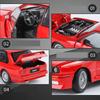 1/24 BMW M3 E30 Toy Car Model Diecast Metal Vehicle Miniature Pull Back Sound Light Doors Openable Collection Gift For Kid Boys