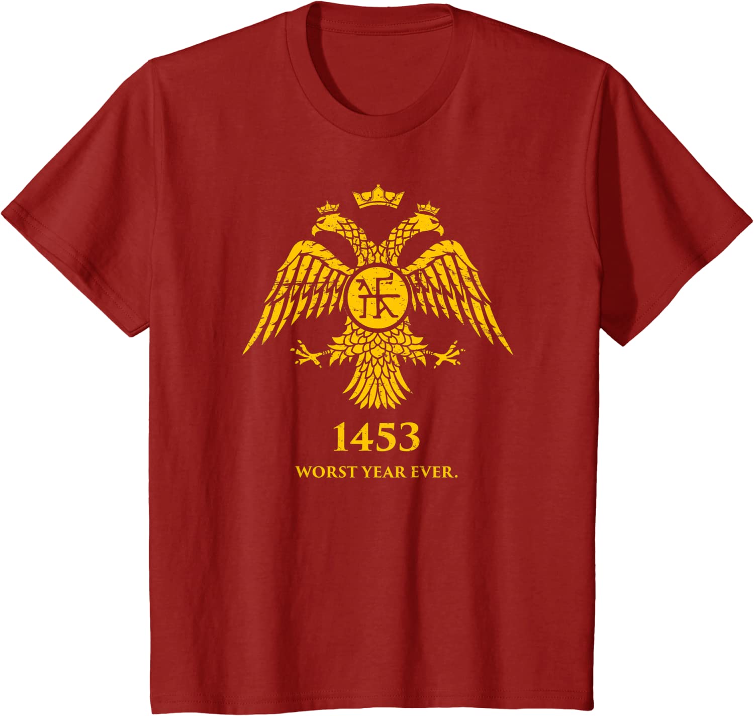 

1453 - Funny Fall of Constantinople Byzantine Men T-Shirt Short Sleeve Casual 100% Cotton O-Neck Summer Shirt S