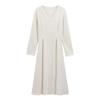 White V-Neck French-Style Dress For Women, Spring New Model, Slim-Fitting, Elegant, Retro Vibe, A-Line Skirt.