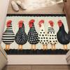 Fun Cartoon Chicken Doormat Mat - Non-Slip Machine Washable Rug for Dining & Bathroom Decor, Indoor Use, Chicken Kitchen Rugs
