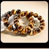 Natural Tiger Eye & Black Agate Stone Bracelet for Men, Women, and Girls - Round Beads Friendship Gift