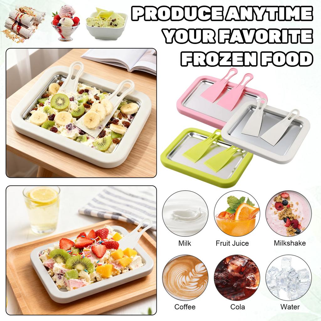 Rolled Ice Cream Maker, Non,Electric Ice Cream Roll Maker Machine, DIY Yogurt & Sashimi Dessert Maker With Fast Freezing Coolant, Easy To Use & Wash