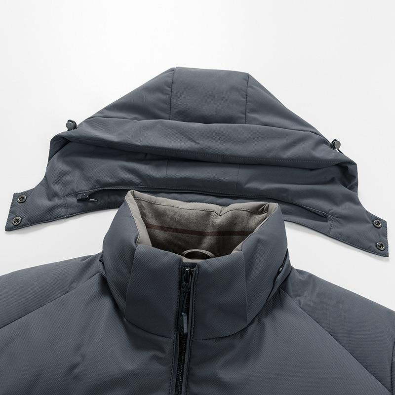 Quality high-end extreme cold series down jacket men's winter white goose down dad warm short hooded casual jacket men
