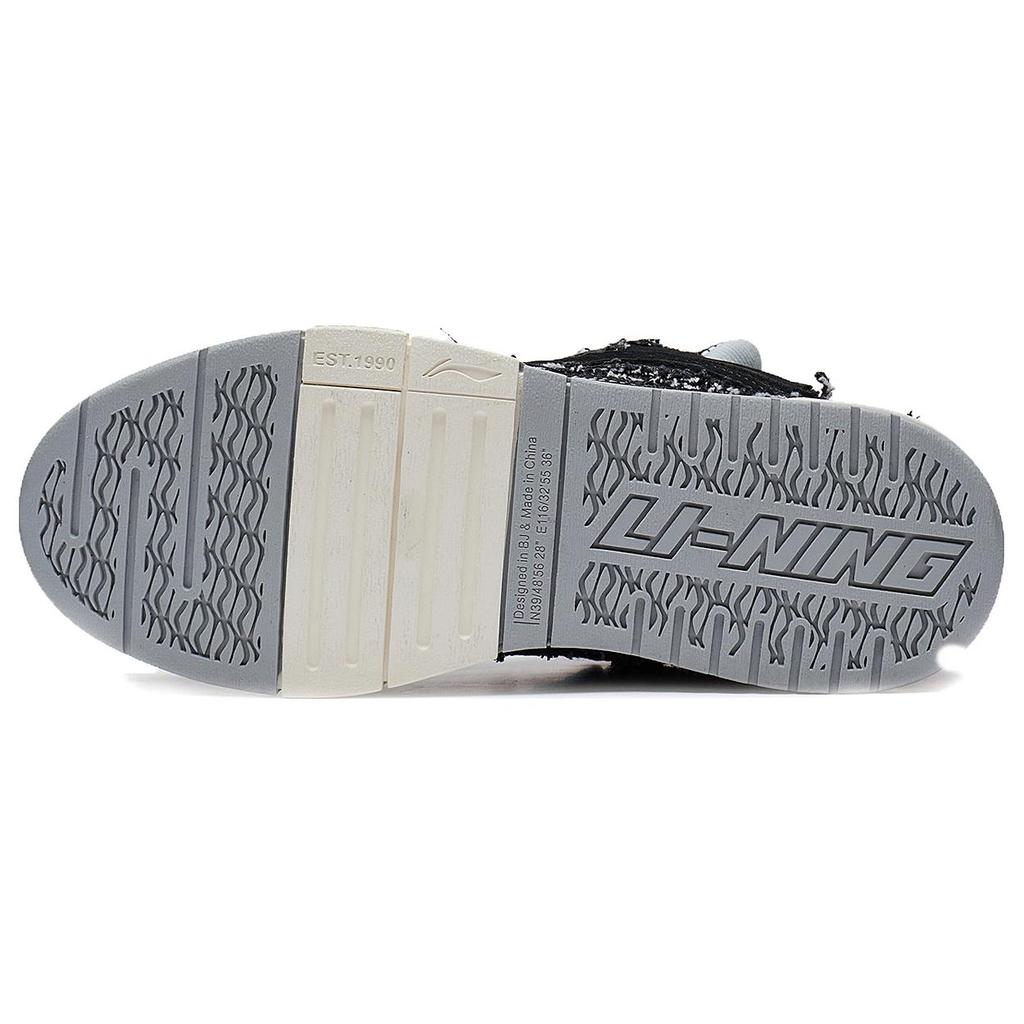 New LiNing Wave Golden Wear resistant And Lightweight Low Top Skateboard Shoes Women's Black AECS074-9