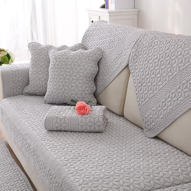 Cotton Sofa Cushion, Universal Fabric For All Seasons, Non-Slip Solid Wood Seat Cushion, Simple Modern Leather Sofa Cover, Backrest Towel