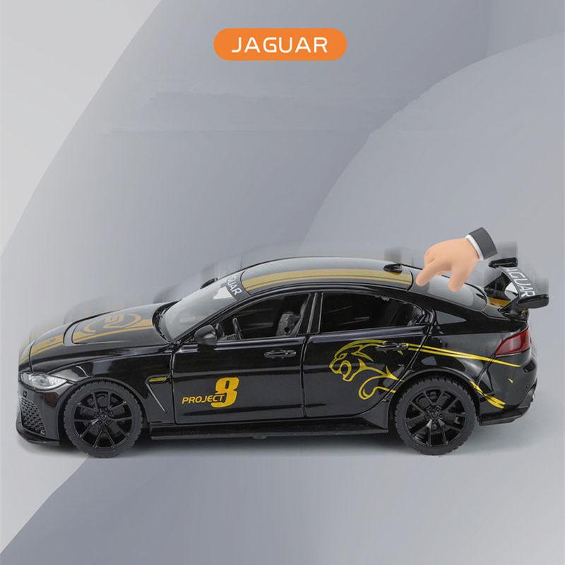 1/24 Jaguar XE SV Project8 Alloy Sports Car Model Diecast Metal Racing Car Model Simulation Sound Light Collection Kids Toy Gift