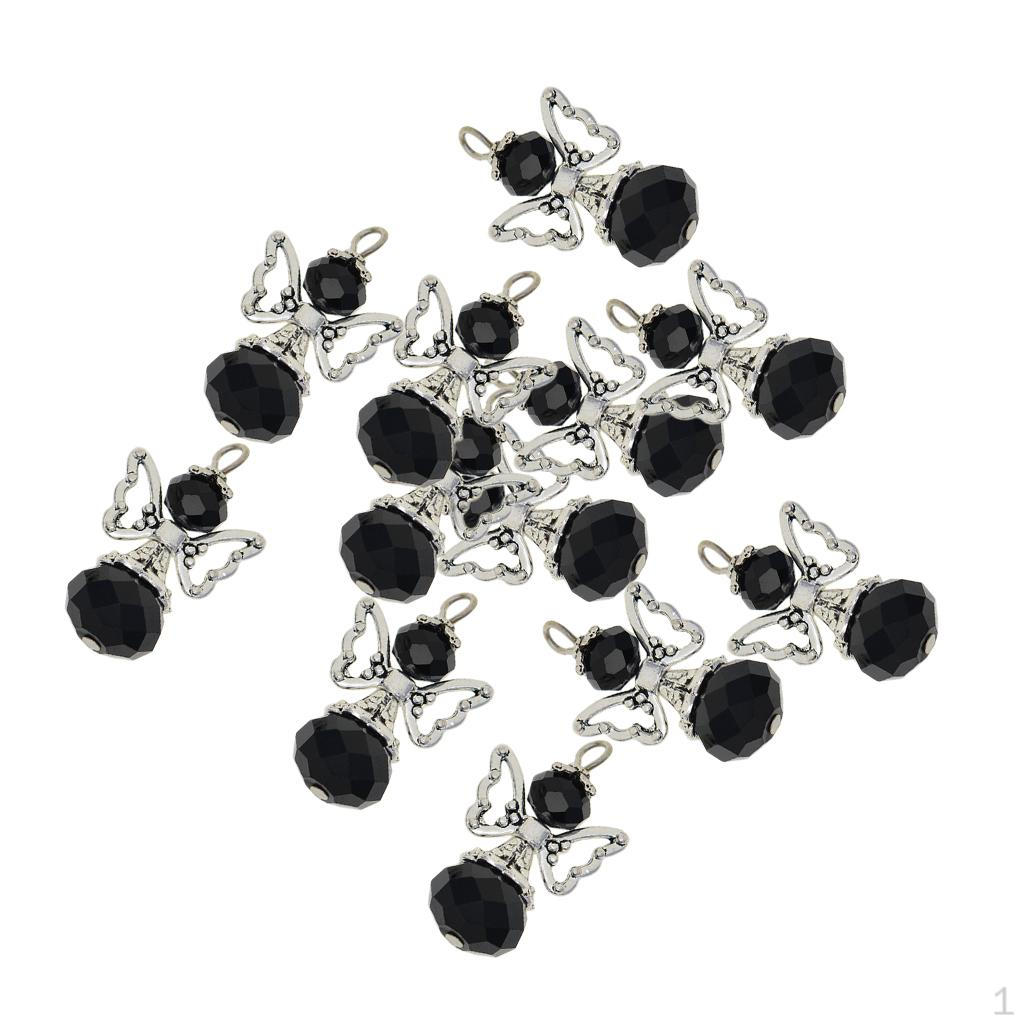 

12 шт. Ангельські підвіски, грановані намистини, браслети-розпірки, ремесла, виготовлення знахідок black