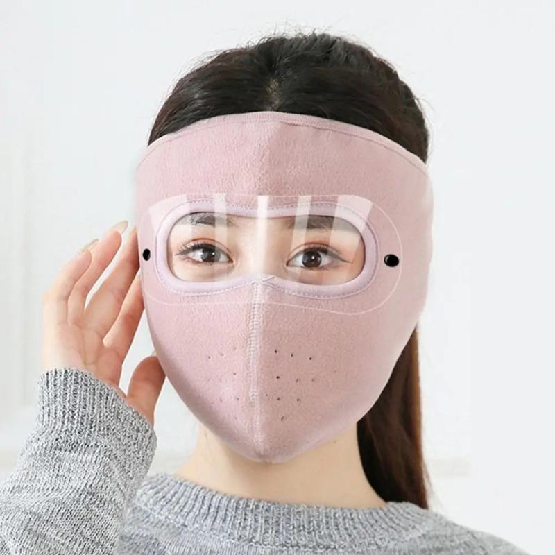 New Unisex Face Mask Windproof Antifog Cycling Cap HD Goggles Fleece Face Shield Motorcycling Winter Protection