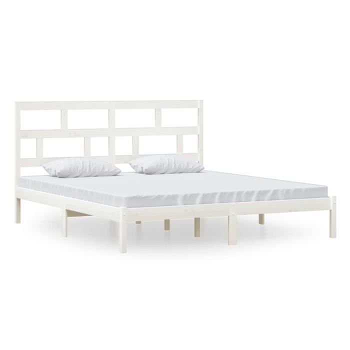 VidaXL Bed Frames White Solid Wood 180x200 Cm Super King 3101234