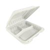 5Pcs Disposable Clamshell Food Container 3 Compartment Lunch Box Leakproof Microwavable Takeaway Box For Restaurant Meal Prep