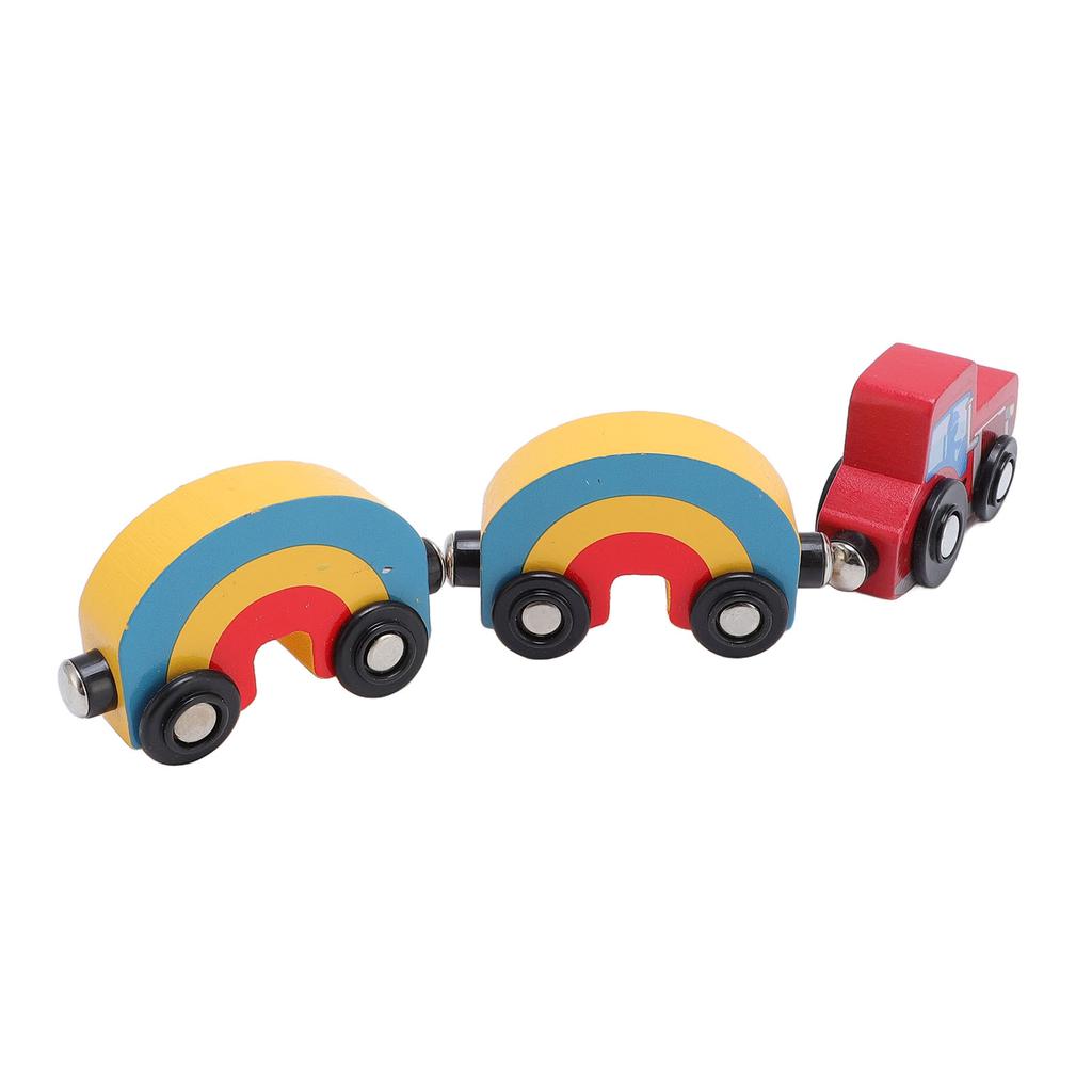 3 Stück Holzzug Spielzeug Set Kinder Bunte Holzeisenbahn Kompatibel mit für Thomas
