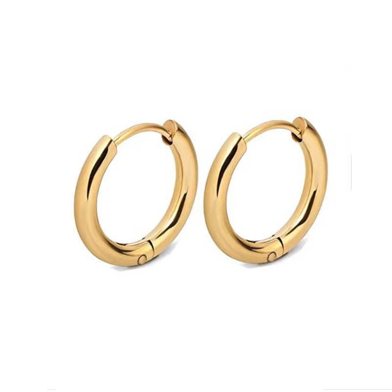 Stainless Steel Electroplated European & American Fashion Round Wire Earrings